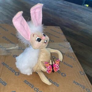 Annalee Pink and White Bunny with Butterfly